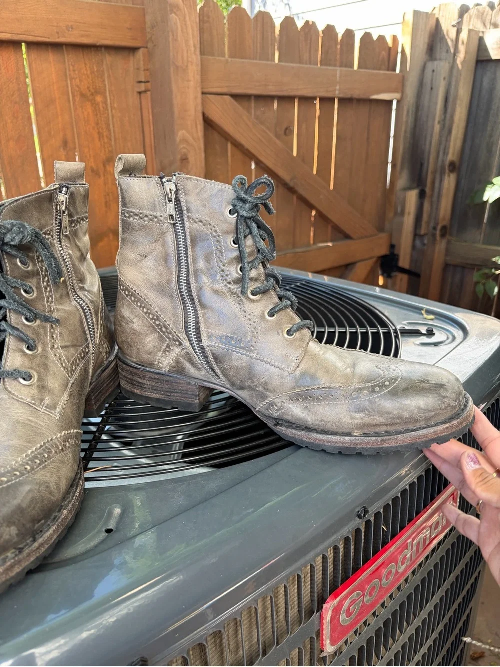 freebird Men's Distressed Gray Leather Chukka Lace-Up Boots